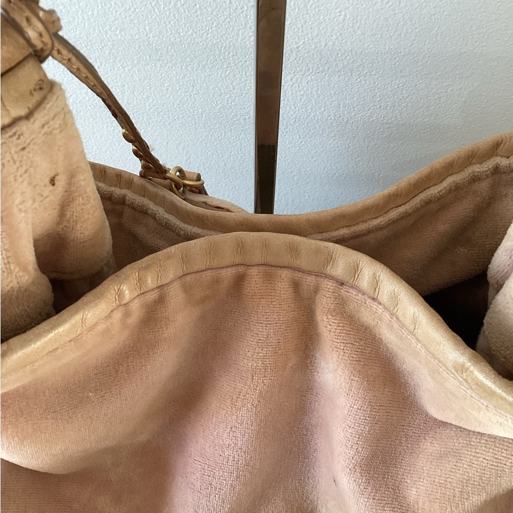 Y2K Juicy Couture Pink Darling Of Couture Velour Rhinestone Large Purse Bag - Picture 9 of 13